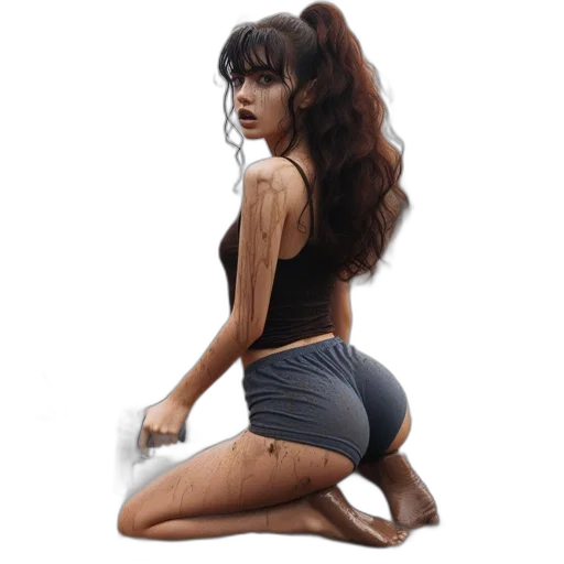 dress, hair, photorealistic, concept art transparent PNG cut-out