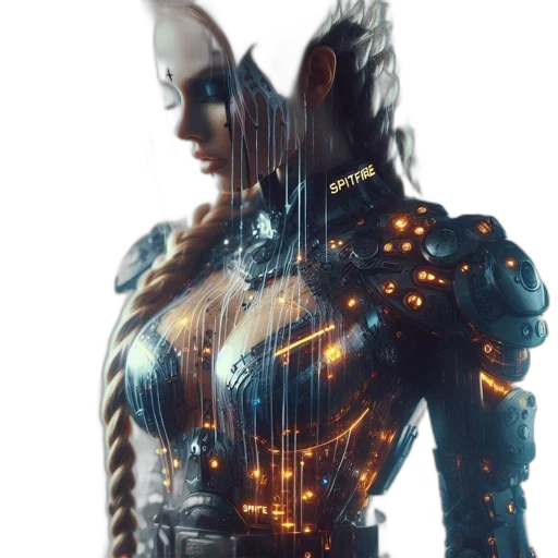 dress, robot, cyberpunk, concept art transparent PNG cut-out