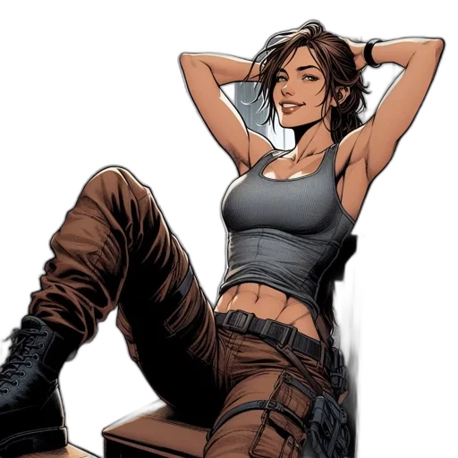 comic book art, concept art, cartoon, earth tones transparent PNG cut-out