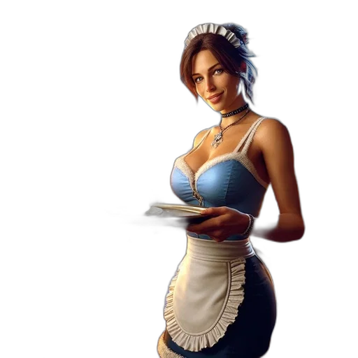 dress, jewelry, staff, crown transparent PNG cut-out
