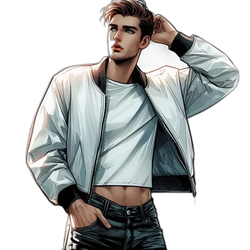 jacket, comic book art, concept art, cyberpunk transparent PNG cut-out