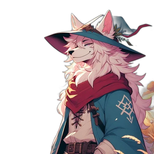 hat, staff, mask, jacket transparent PNG cut-out