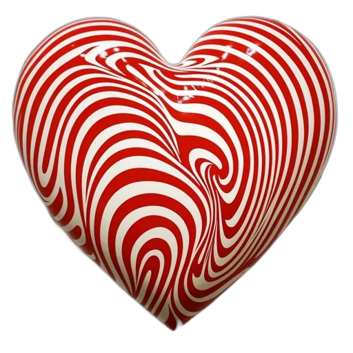 red, heart-shaped, object, mesmerizing transparent PNG cut-out