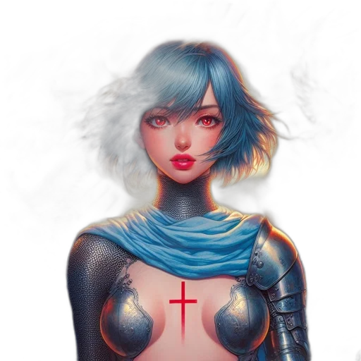 sword, robot, face, fantasy art transparent PNG cut-out