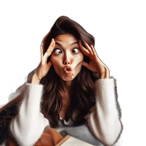 face, photorealistic, oil painting, cartoon transparent PNG cut-out