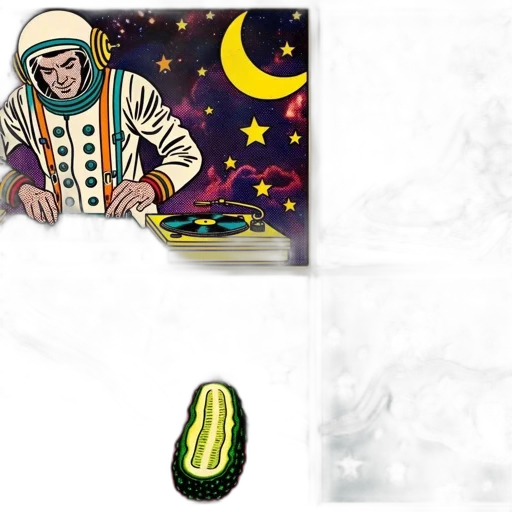 concept art, outer space, green, colorful transparent PNG cut-out