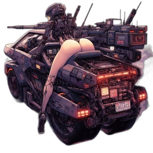 weapon, robot, car, jacket transparent PNG cut-out