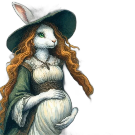 dress, hat, mask, fantasy art transparent PNG cut-out