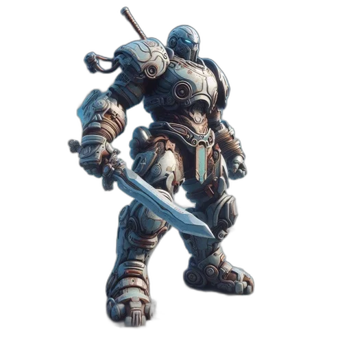 robot, weapon, sword, staff transparent PNG cut-out