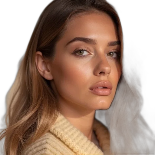 face, jewelry, jacket, hair transparent PNG cut-out