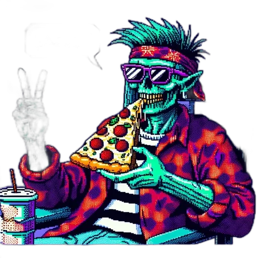 food, jacket, vaporwave, comic book art transparent PNG cut-out