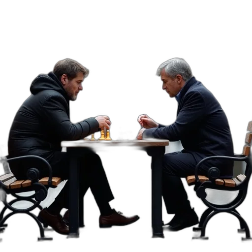 furniture, two, men, playing transparent PNG cut-out