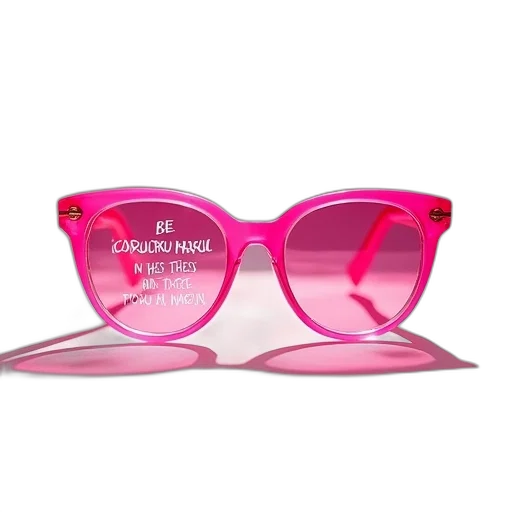 3d render, vaporwave, pink, glasses transparent PNG cut-out