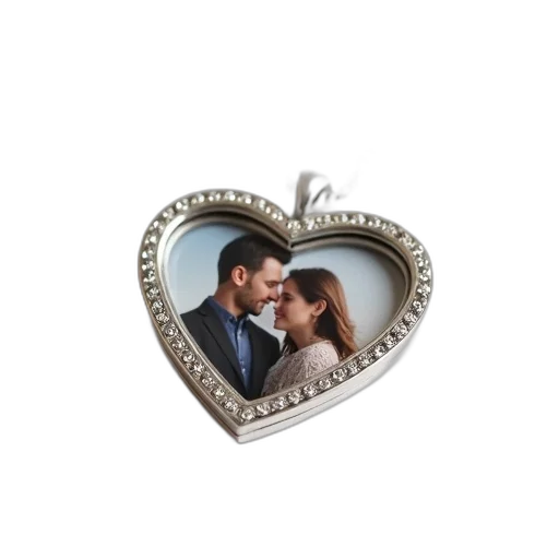 jewelry, silver, heart-shaped, locket transparent PNG cut-out