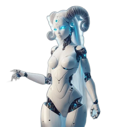 robot, creature, staff, concept art transparent PNG cut-out