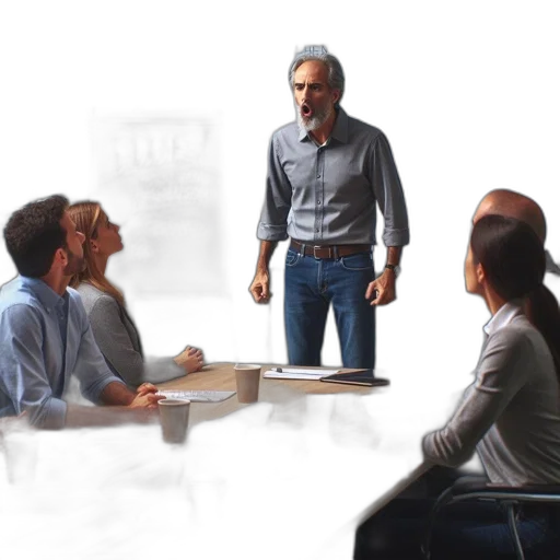 staff, 3d render, man, gives transparent PNG cut-out