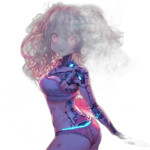 robot, dress, hair, mask transparent PNG cut-out