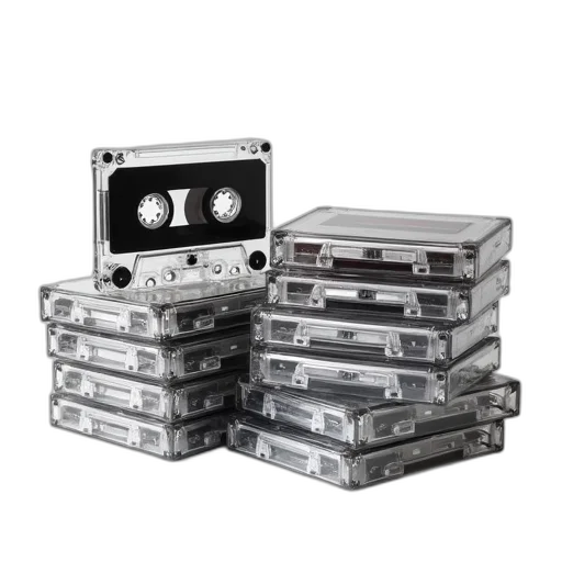 3d render, collection, cassette, tapes transparent PNG cut-out