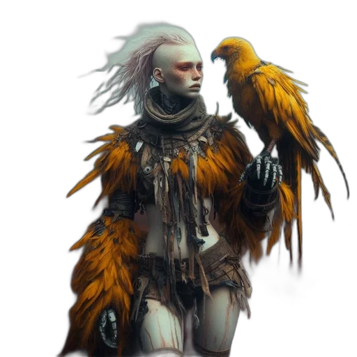 creature, staff, mask, jacket transparent PNG cut-out