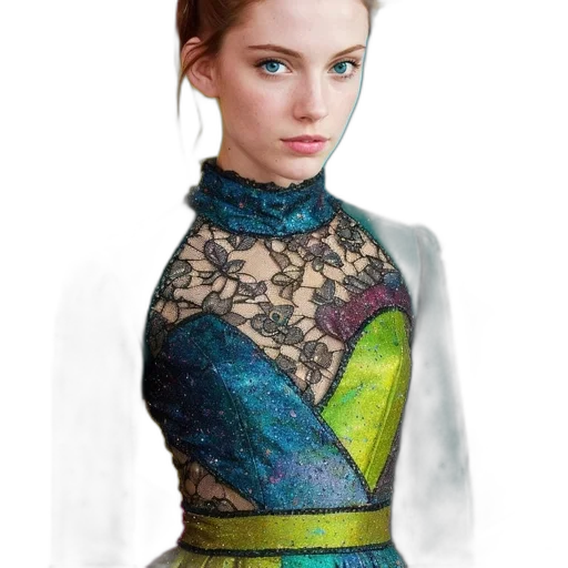 dress, jacket, jewelry, fantasy art transparent PNG cut-out