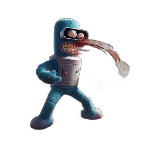robot, creature, staff, weapon transparent PNG cut-out