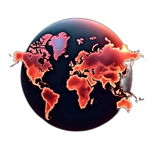 red, europe, planet, earth transparent PNG cut-out