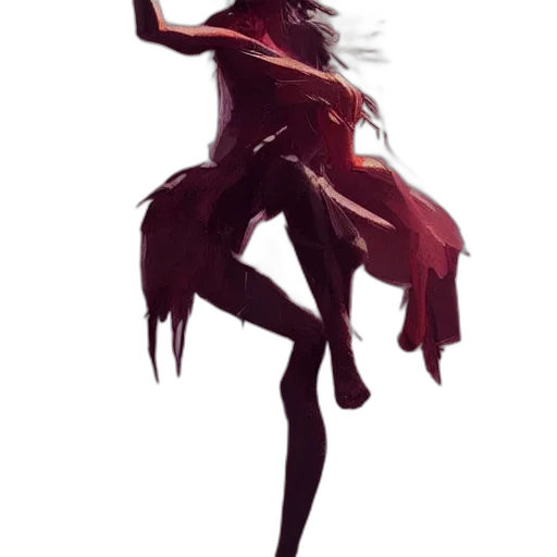 dress, creature, dragon, staff transparent PNG cut-out