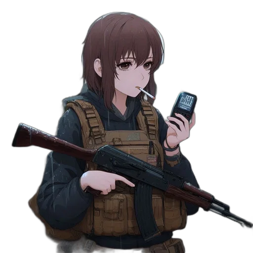 weapon, jacket, staff, animal transparent PNG cut-out