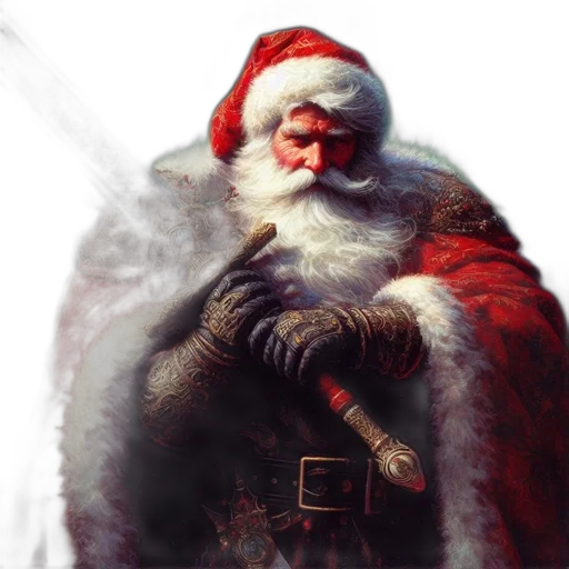 concept art, fantasy art, photorealistic, santa transparent PNG cut-out