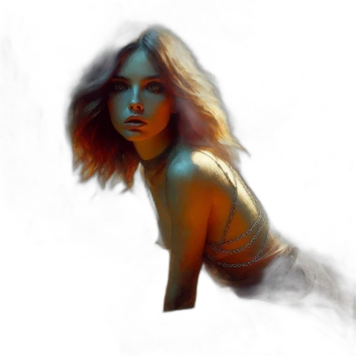 hair, face, dress, photorealistic transparent PNG cut-out