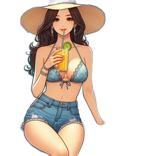 hat, dress, cartoon, pixel art transparent PNG cut-out