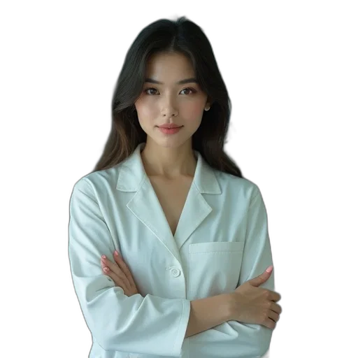 staff, jacket, face, dress transparent PNG cut-out
