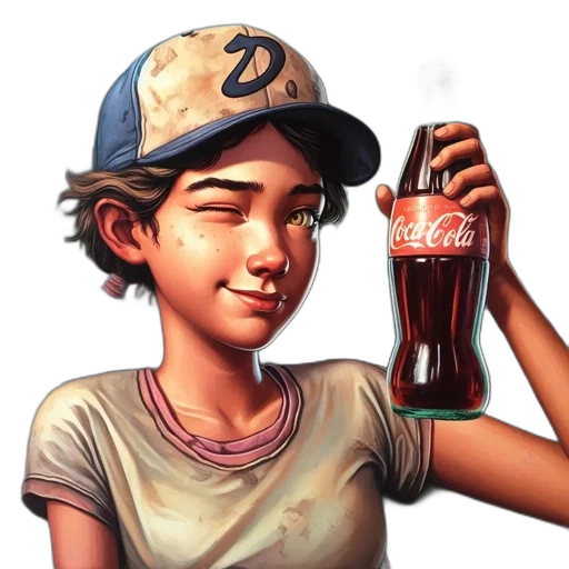 bottle, food, face, photorealistic transparent PNG cut-out