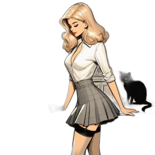 dress, cartoon, concept art, comic book art transparent PNG cut-out
