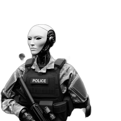 robot, mask, face, weapon transparent PNG cut-out