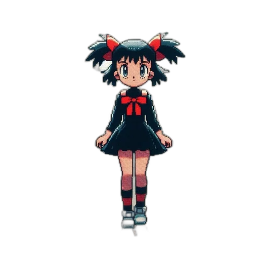 dress, creature, staff, hair transparent PNG cut-out