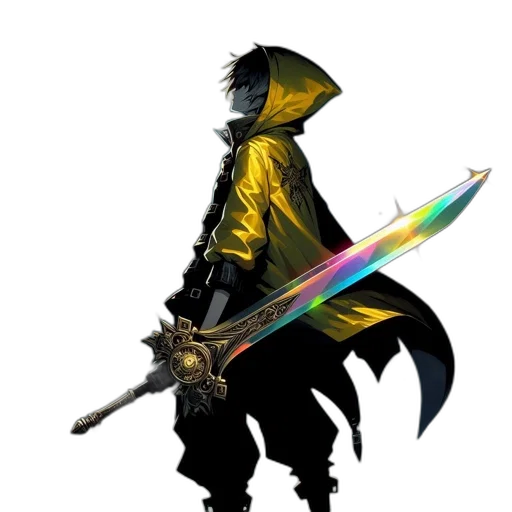 sword, staff, weapon, jacket transparent PNG cut-out