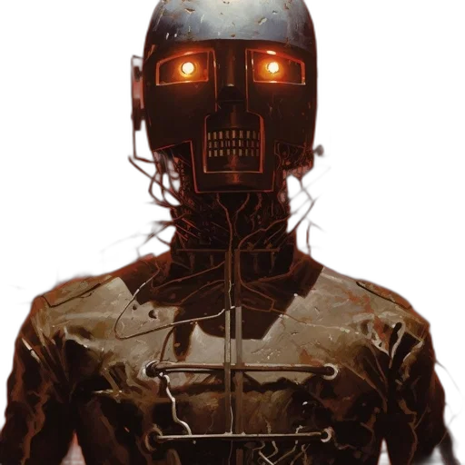 robot, jacket, mask, face transparent PNG cut-out