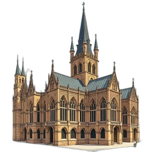 building, 3d render, concept art, photorealistic transparent PNG cut-out