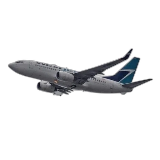 3d render, westjet, airplane, captured transparent PNG cut-out