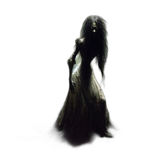 dress, hair, creature, mask transparent PNG cut-out