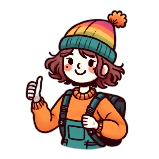 hat, staff, jacket, pixel art transparent PNG cut-out