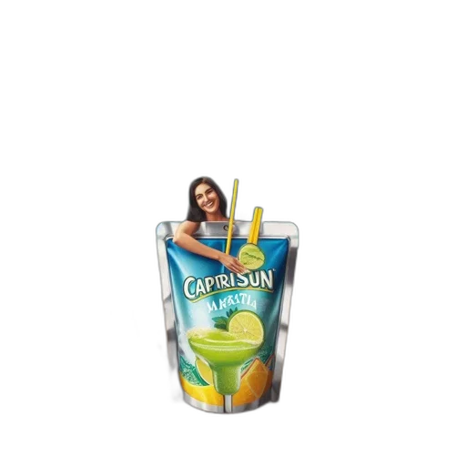 bottle, food, vaporwave, photorealistic transparent PNG cut-out