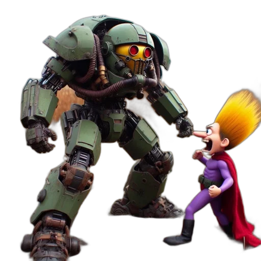 robot, weapon, concept art, 3d render transparent PNG cut-out