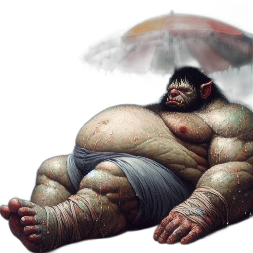 umbrella, creature, concept art, photorealistic transparent PNG cut-out