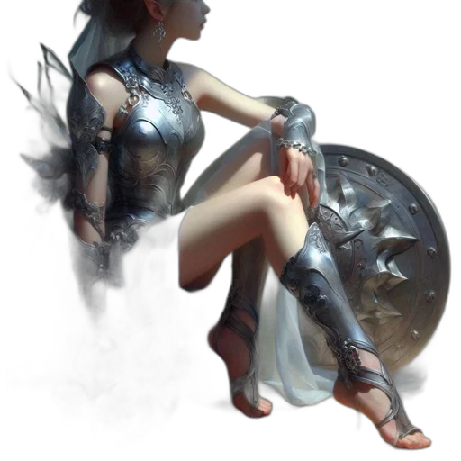 sword, weapon, dress, fantasy art transparent PNG cut-out