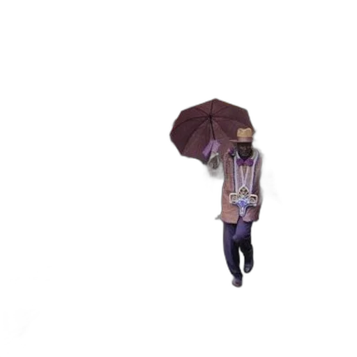 umbrella, jacket, hat, staff transparent PNG cut-out