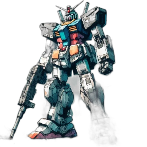robot, weapon, concept art, watercolor transparent PNG cut-out