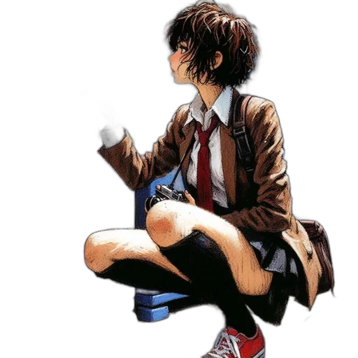 jacket, shoes, comic book art, concept art transparent PNG cut-out