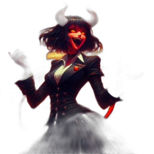 crown, dress, creature, staff transparent PNG cut-out